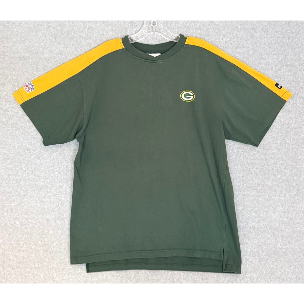 Puma Green Bay Packers Shirt Mens Large Green Yellow NFL Embroidered Fan Gear